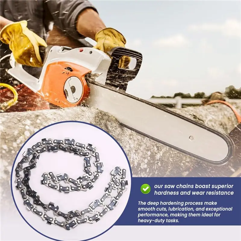DT19-Pack Of 2 Saw Chains 3/8 Inch 1.3 Mm 57TG 40 Cm (16 Inch) Replacement Chain For Various Chainsaws, Electric Chainsaws