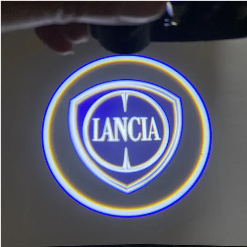 

2X Car Logo Door Welcome Lamp Laser Light Wireless Projector Atmosphere Decorative Light For LANCIA Delta STRATOS Y Phedra Thema