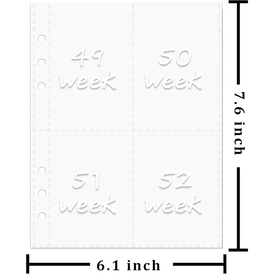 52 Week Money Saving Challenge A5 Binder Inserts Cash Envelopes for A5 Planner Binder PrePrinted 152 Weeks Money Pouches Cash S