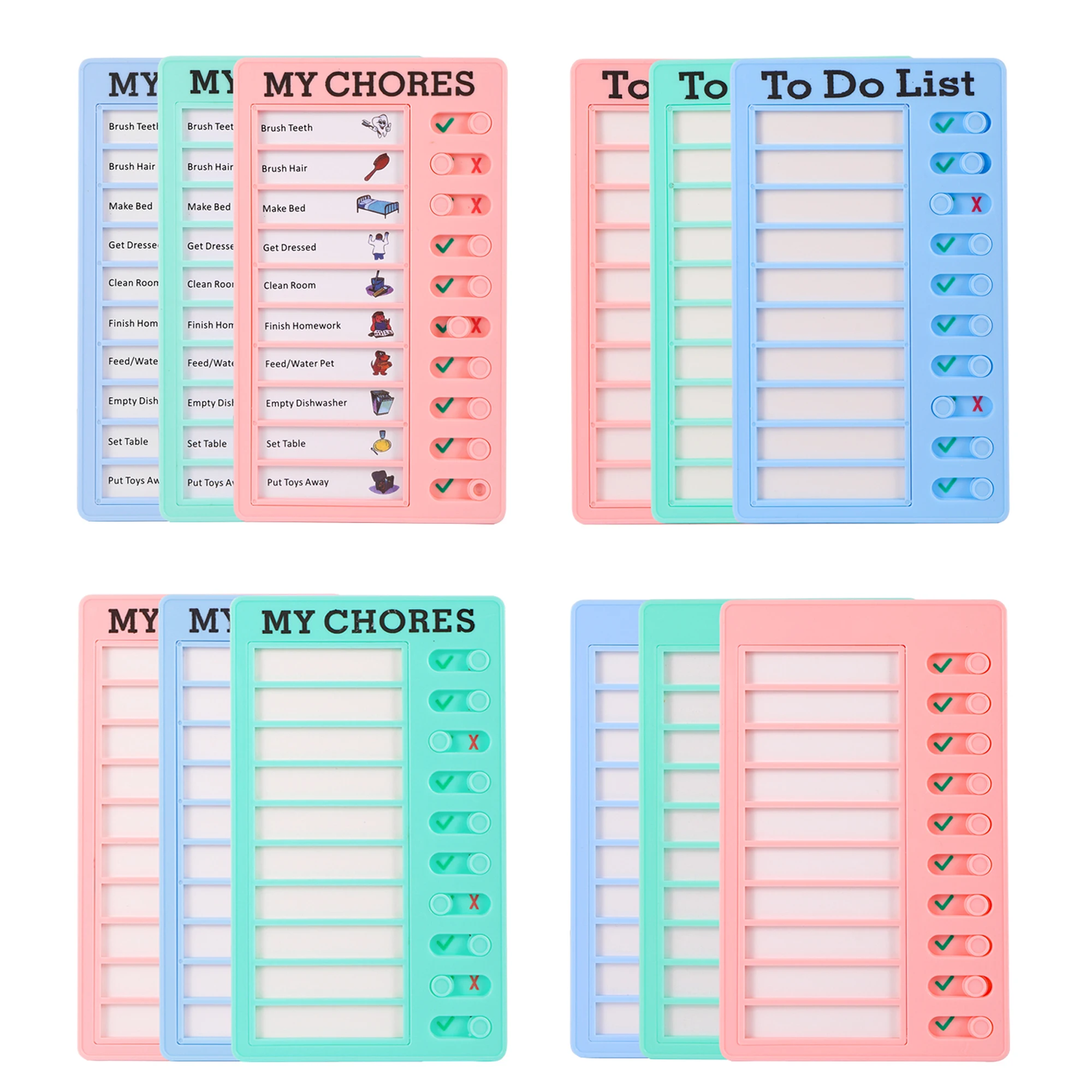 Reusable My Chores Checklist Task Board Daily Schedule Planner Memo Chore Chart Kid Responsibility Behavior Self Discipline Card