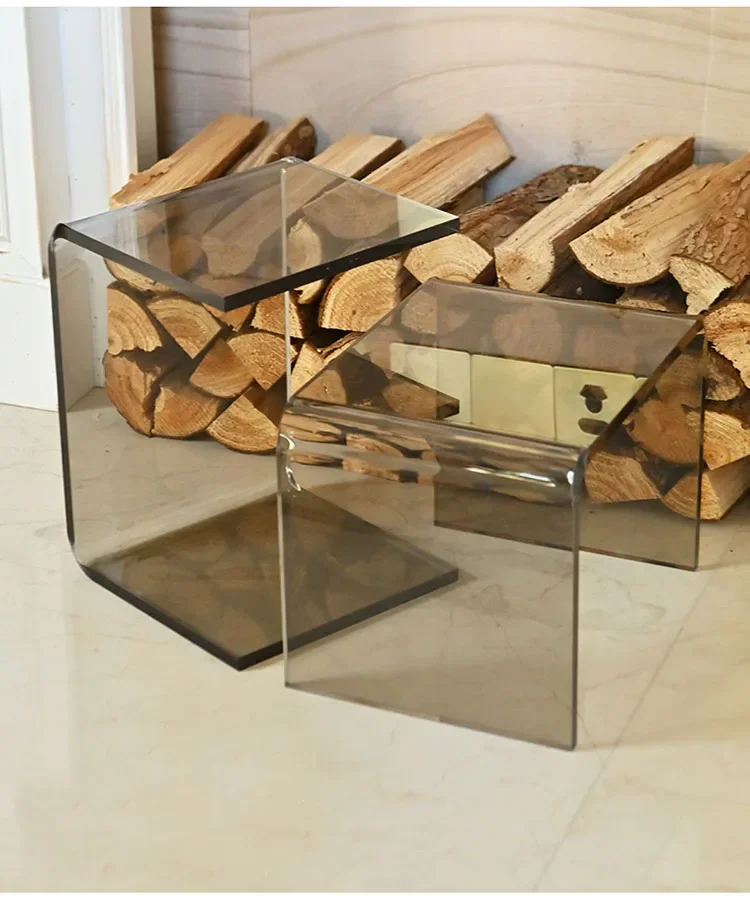 

z New Home Acrylic Stool Complete Household Glass Shoe Changing Stool Transparent Ins Light Luxury Plastic Makeup Stool
