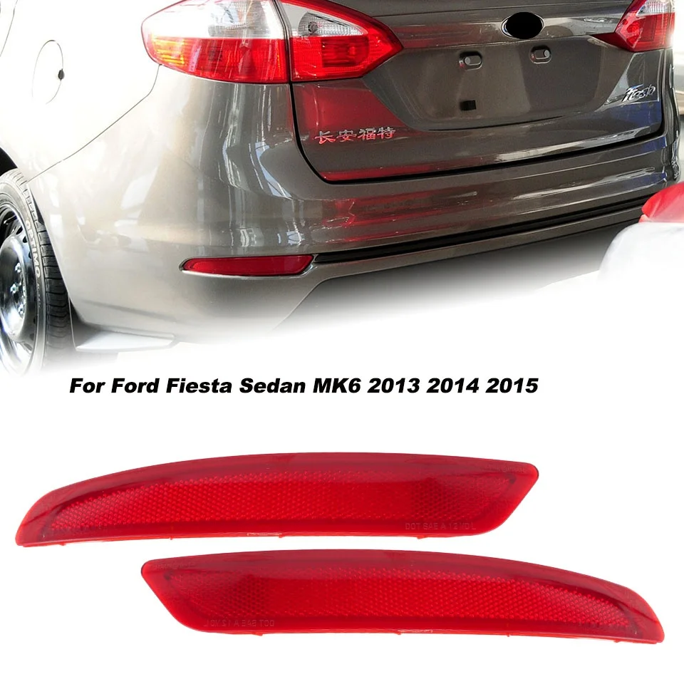 Hoping Rear Bumper Reflector Lights Tail Reflector Warning Lamp For Ford Fiesta 2013 2014 2015 Sedan