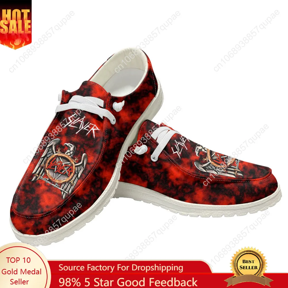 

S-Slayer Heavy Metal Rock Band Casual Shoes Men Woman Flat Shoe Breathable Outdoor Lightweight Footwear Couple Shoe