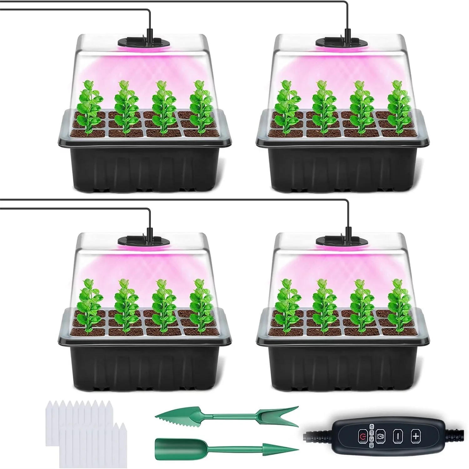 4/5/6PCS Full Spectrum USB 5V LED Grow Light With Seedling Tray Plant Seed Starter Trays Greenhouse Growing Trays Plant Lamp