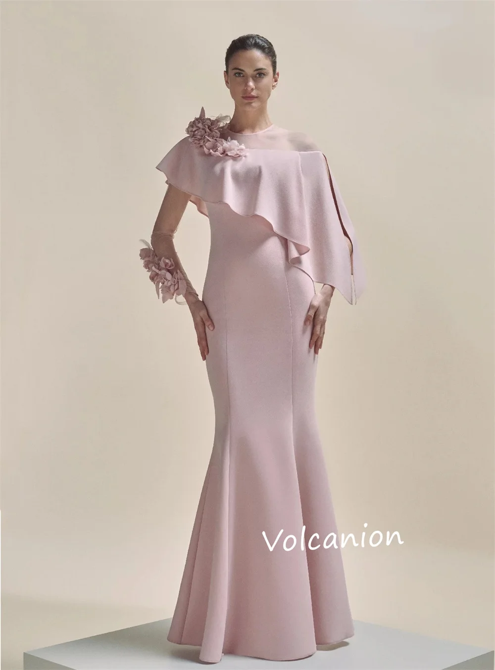 Длинные платья русалки из джерси с рюшами и цветочной аппликацией по индивидуальному заказу, элегантные формальные одинаковые платья для встречи выпускников на заказ