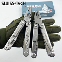 SWISS TECH 18 in 1 Multitool Folding Pliers Multi-functional Combination Tool Folding Scissors Saw Blade EDC Outdoor Equipment