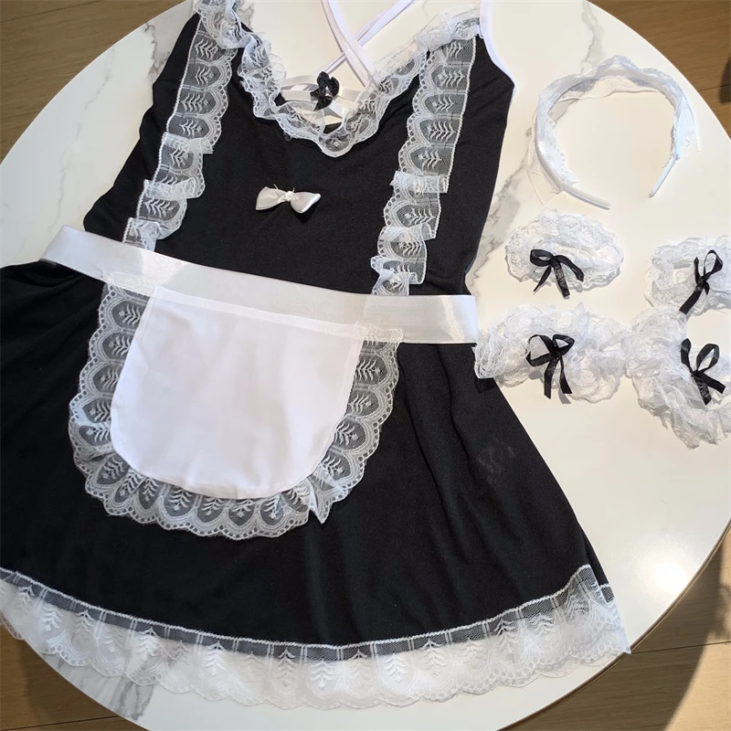 Lingerie Uniforme de empregada para Mulheres, Trajes Cosplay, Anime Role Play, Palco Lolita, Night Clubwear, Cute Girl Dress, Plus Size