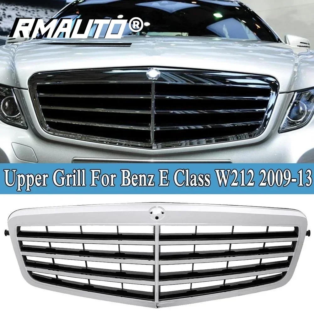 

Car Front Bumper Grill Upper Chrome Silver For Mercedes Benz W212 E Class E200 E260L E280L E300L E320L 2009-2013 Body Kit