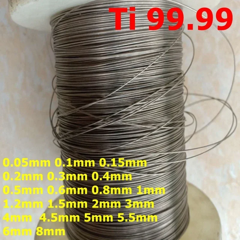 1M Pure titanium wire 0.05/0.1/0.15/0.2/0.3/0.4/0.5/0.6/0.8/0.9/1/1.2/1.5/2/2.5/3/4/5/6MM Grade 1 TA1 Titanium Rod/Wire