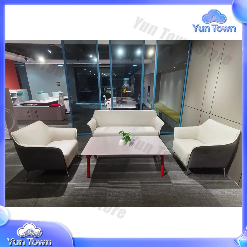 Hot-selling Modern American Style Ins Style Cheap Customizable Office Furniture Office Pu Leather White Office Sofa