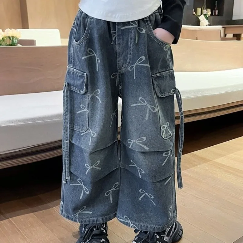 

Girls' Jeans & Overalls 2025 Spring/Fall Kids' Denim Pants Stylish Casual Wear for Toddler Girls