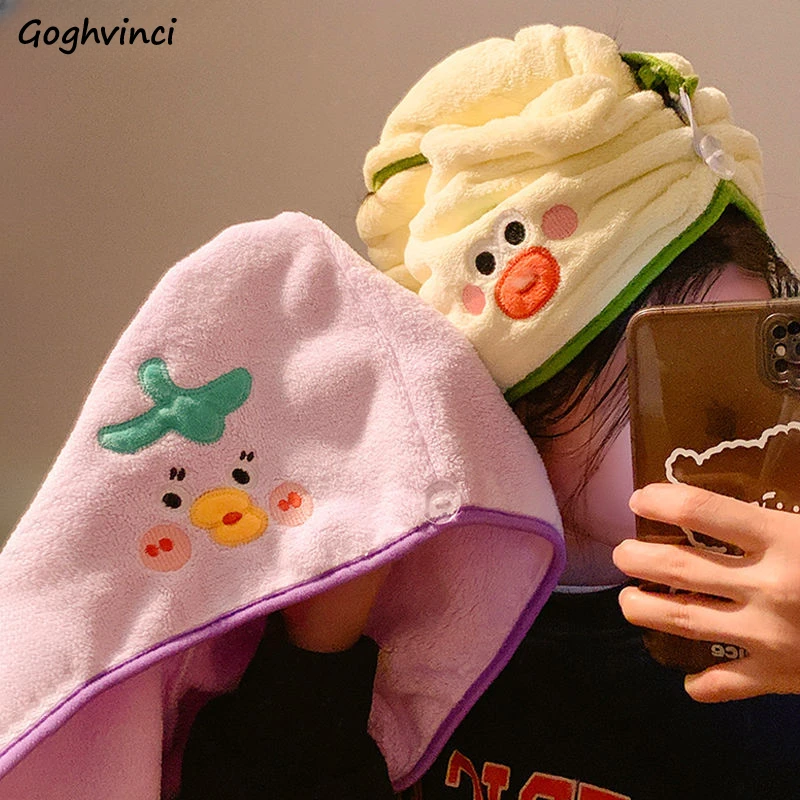 Dry Hair Caps Household Bathroom Accessories Cartoon Thicken Water-absorbent Quick-dry Hair Towel Sucking Disc Shower Cap Daily