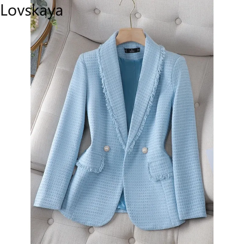 

Женское облегающее однобортное пальто с длинным рукавом, осенне-зимняя верхняя одежда, повседневный Блейзер, Женская куртка розового, белого, синего цветов