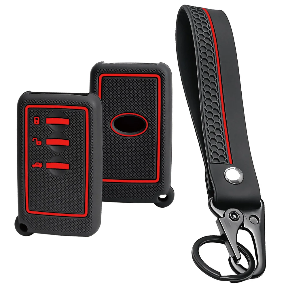 remote key cover For Subaru Forester Outback Crosstrek Impreza Ascent WRX BRZ Legacy XV with long wrist strap and swivel clip