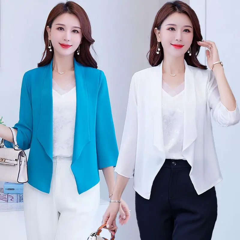 New Casual Suit Coat Women's Summer 2025 Women's Fashionable Gentle Set Cross Border Small Suit Belt in Europe and American Wh7