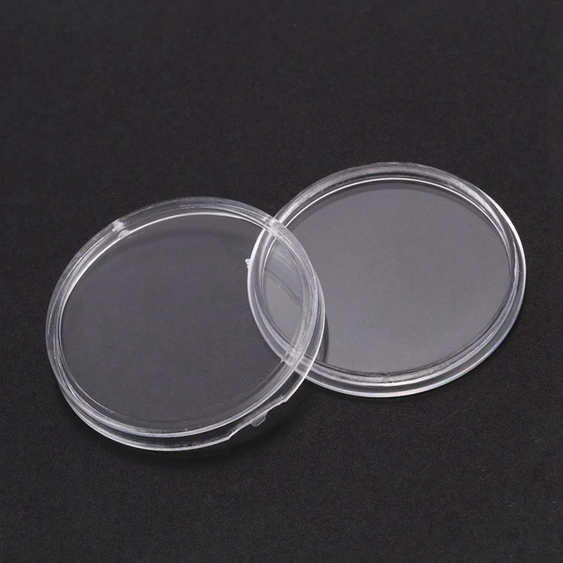 30 Pcs Small Round Transparent Plastic Coin Capsules Box 30Mm