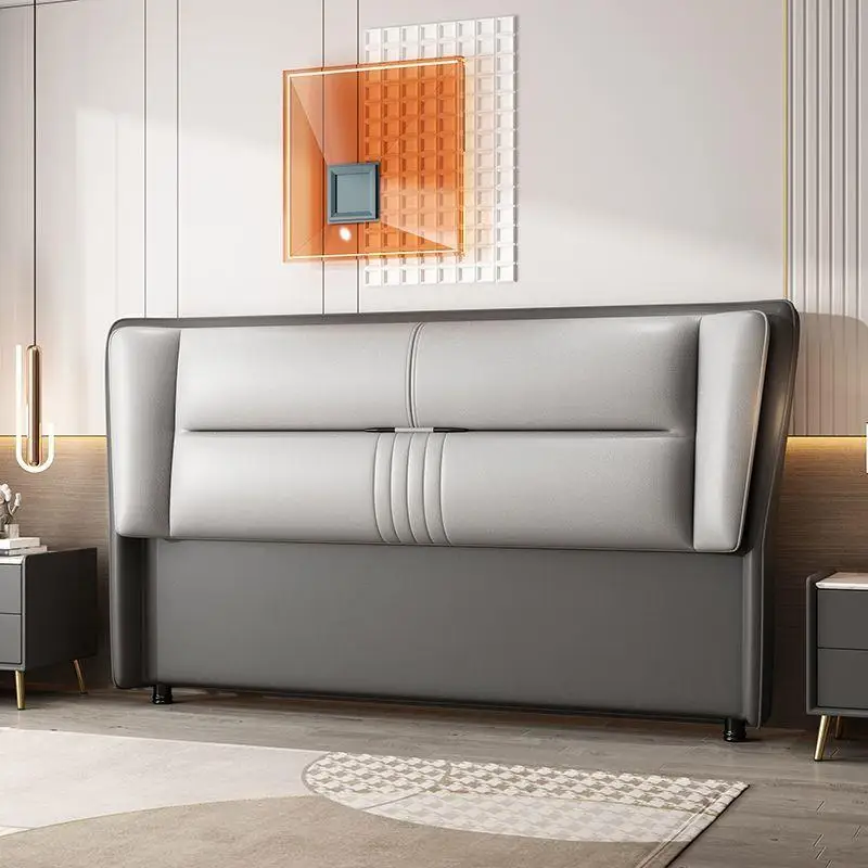 Cabecero de cama de madera maciza, tela de tecnología tatami, paquete suave, simple y moderno, compra individual