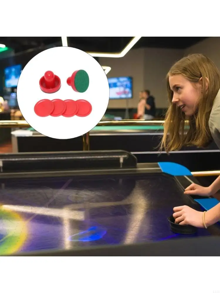 

Table Hockey Pusher Set Standard Plastic Air Hockey Paddle and Pucks Part