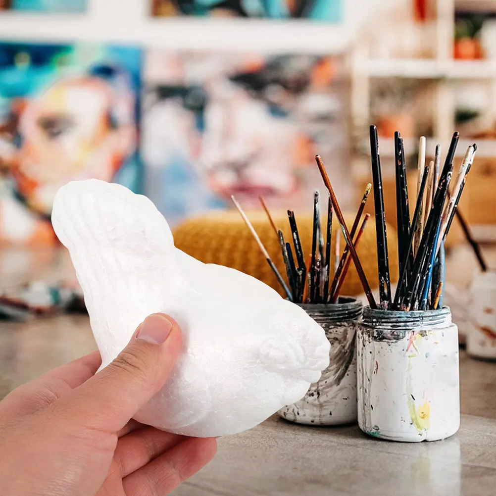 3Pcs Foam Animal Ornaments Lifelike Chicken DIY Painting Kits for Children Home Decor School Activities Party Favors