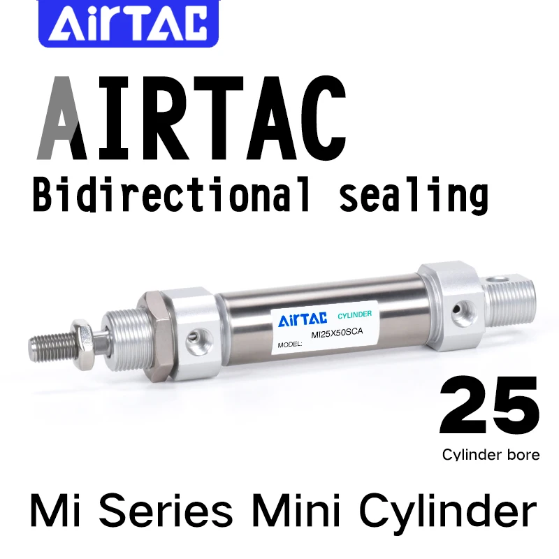 

AIRTAC cylinder MI25*25X40X50X75X100S stainless steel MI Mini cylinder compact pneumatic air cylinders pneumatic double acting