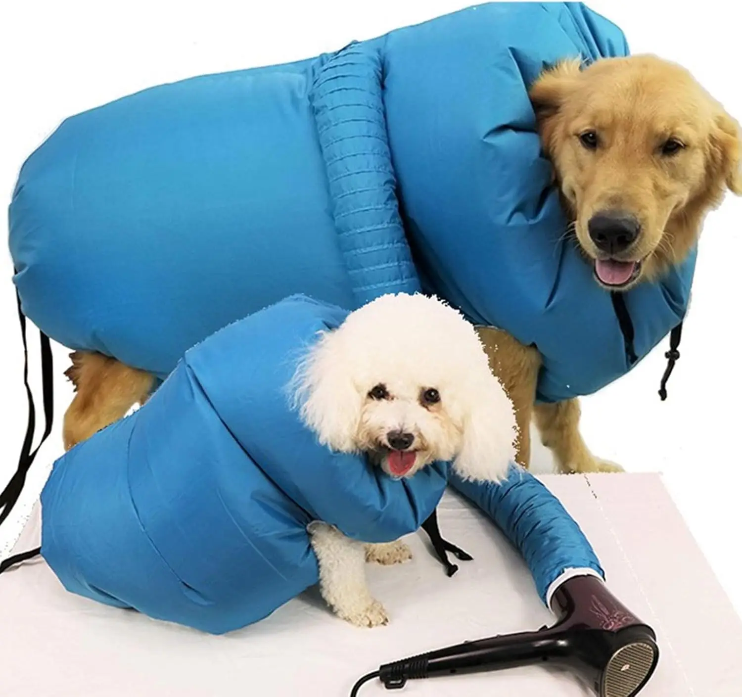 Hands-Free Pet Dryer Bag - Safe & Comfortable Blow Drying Station for Anxious Dogs, Portable Folding Design