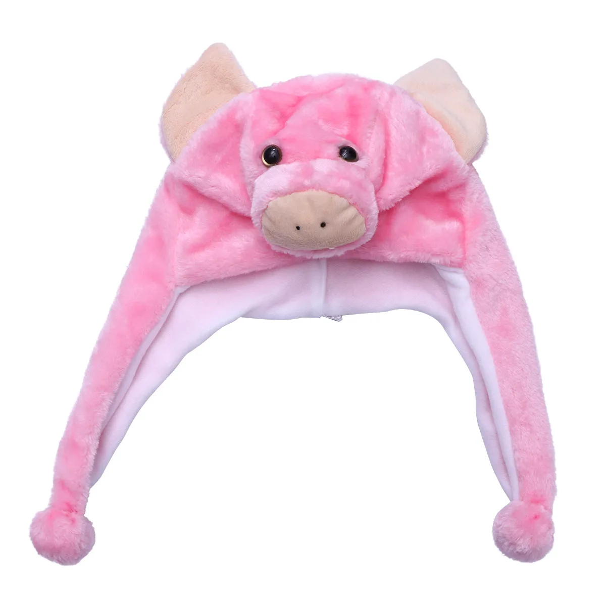Gorro de animales estilo esquí de invierno con orejeras de dibujos animados, talla única, cómodo, suave y cálido, protección para cabeza, cuello y orejas para niños