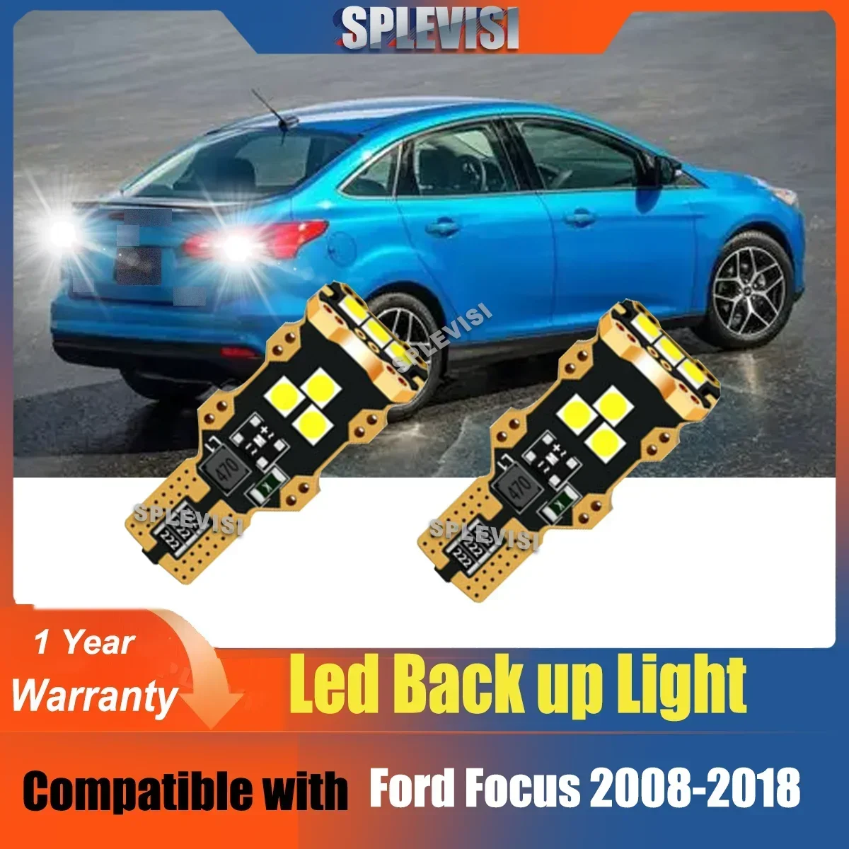 IP67 LED Bulb Reverse Light Change Halogen Bulbs 12V for Ford Focus 2008-2018 2009 2010 2011 2012 2013 2014 2015 2016 2017 2018