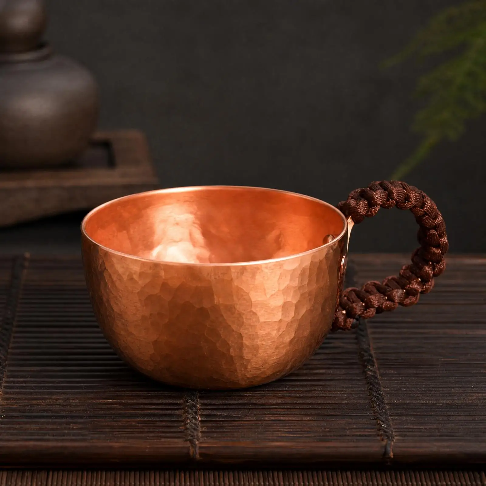 Tea Cup Artisanal Handmade Pure Copper Tea Cup Handcrafted Copper Mug with Handle for Entertaining