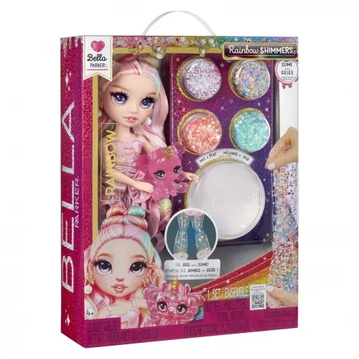 Rainbow high rainbow glitter with slime – bella, pink, 28 cm, doll and accessories +4 years (mga 122401)