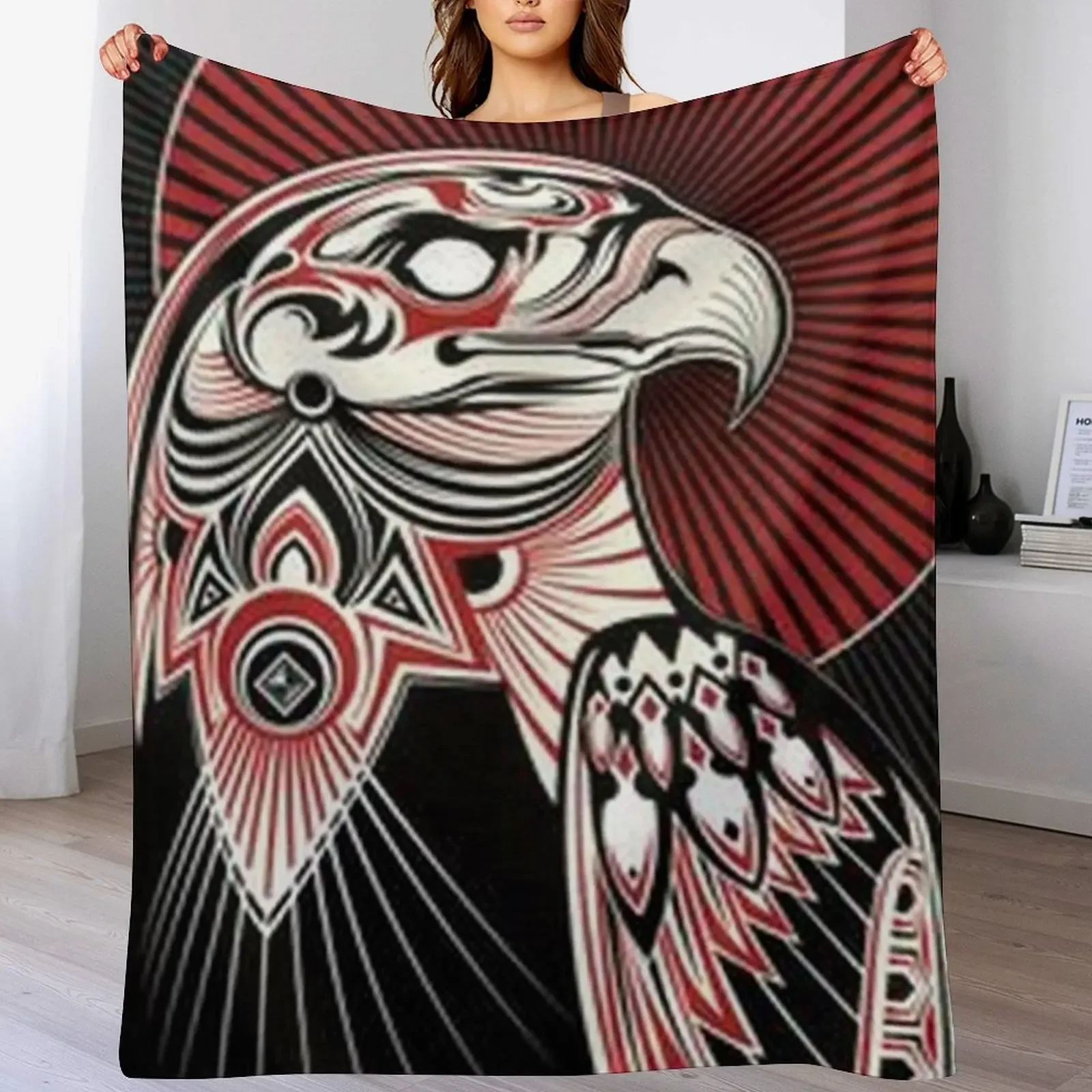 

native eagle Throw Blanket Multi Use Warm Blanket for Living Room Bedroom
