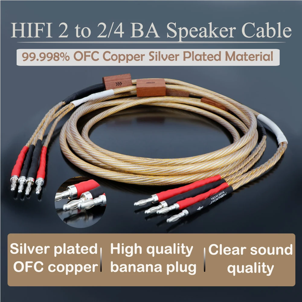 Câble de haut-parleur hi-fi Nordost Odin plaqué or OFC, avec fiche banane plaquée argent