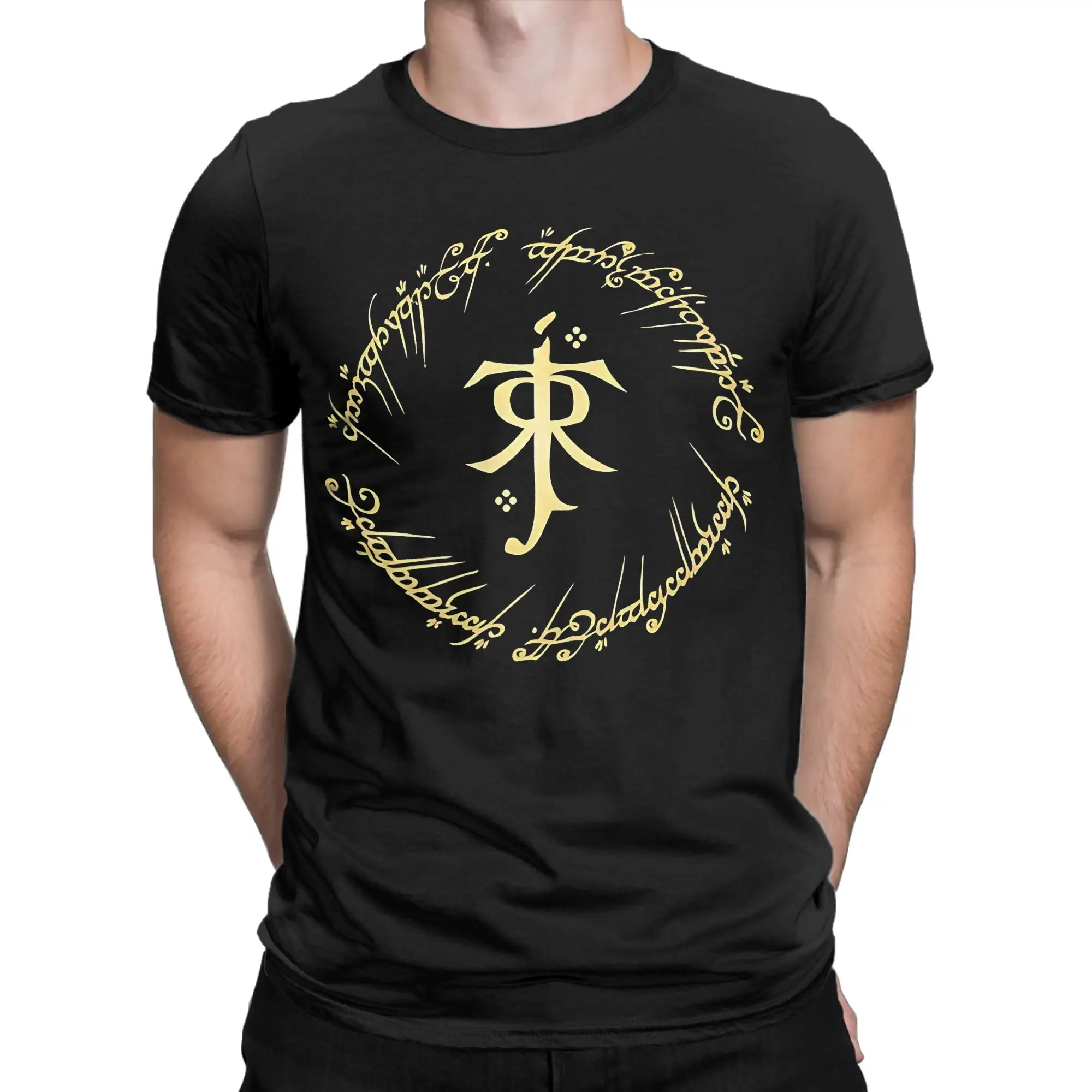 L-Lords Of The R-Rings Men T Shirts Film  Creative Tees Short Sleeve Round Neck T-Shirt 100% Cotton Printed Clothing