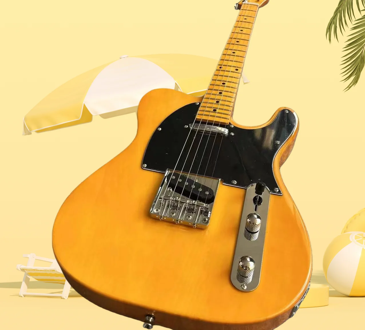 

AA39 Fixed Bridge 39 Inch Yellow TLE Alder Wooden Body Maple Neck Valentine's Day