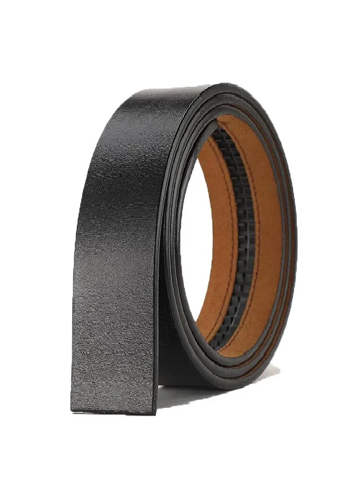 Nowe męskie paski z prawdziwej skóry paski z automatyczną klamrą moda męska paski bez klamry wysokiej jakości czarny brązowy pas 3.5cm — 2