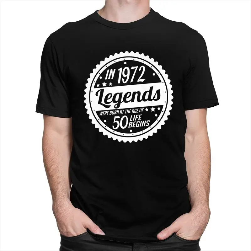 Mens Made In 1972 Legends T Shirts Short Sleeves Cotton Tshirt T-shirt Graphic Were Born 50th Birthday Tees Loose Fit Apparel