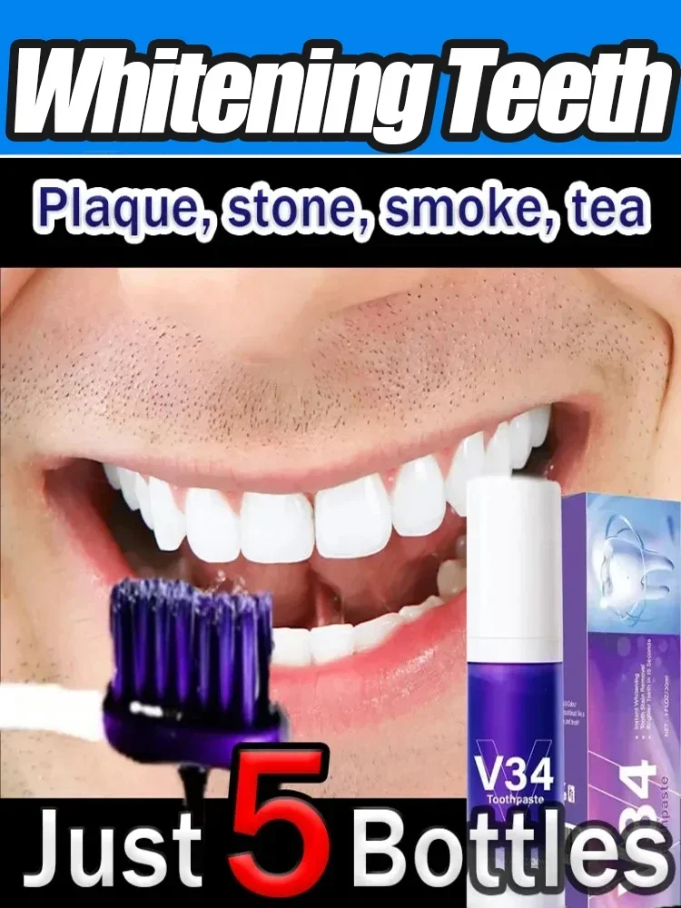 

Teeth Whitening Mousse Toothpaste Remove Plaque Stains Cleaning Oral Hygiene Bleaching Dental Tools Fresh Breath Tooth Care