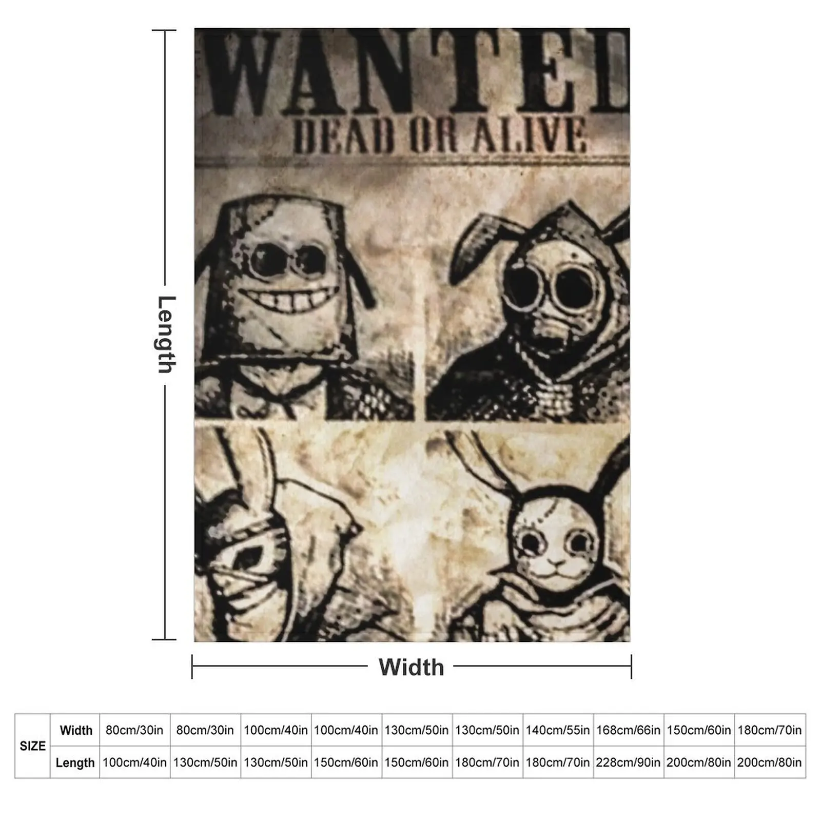 Wanted: Black Rabbit Brotherhood Poster Throw Blanket Warm for babies Plaid wednesday anime Blankets