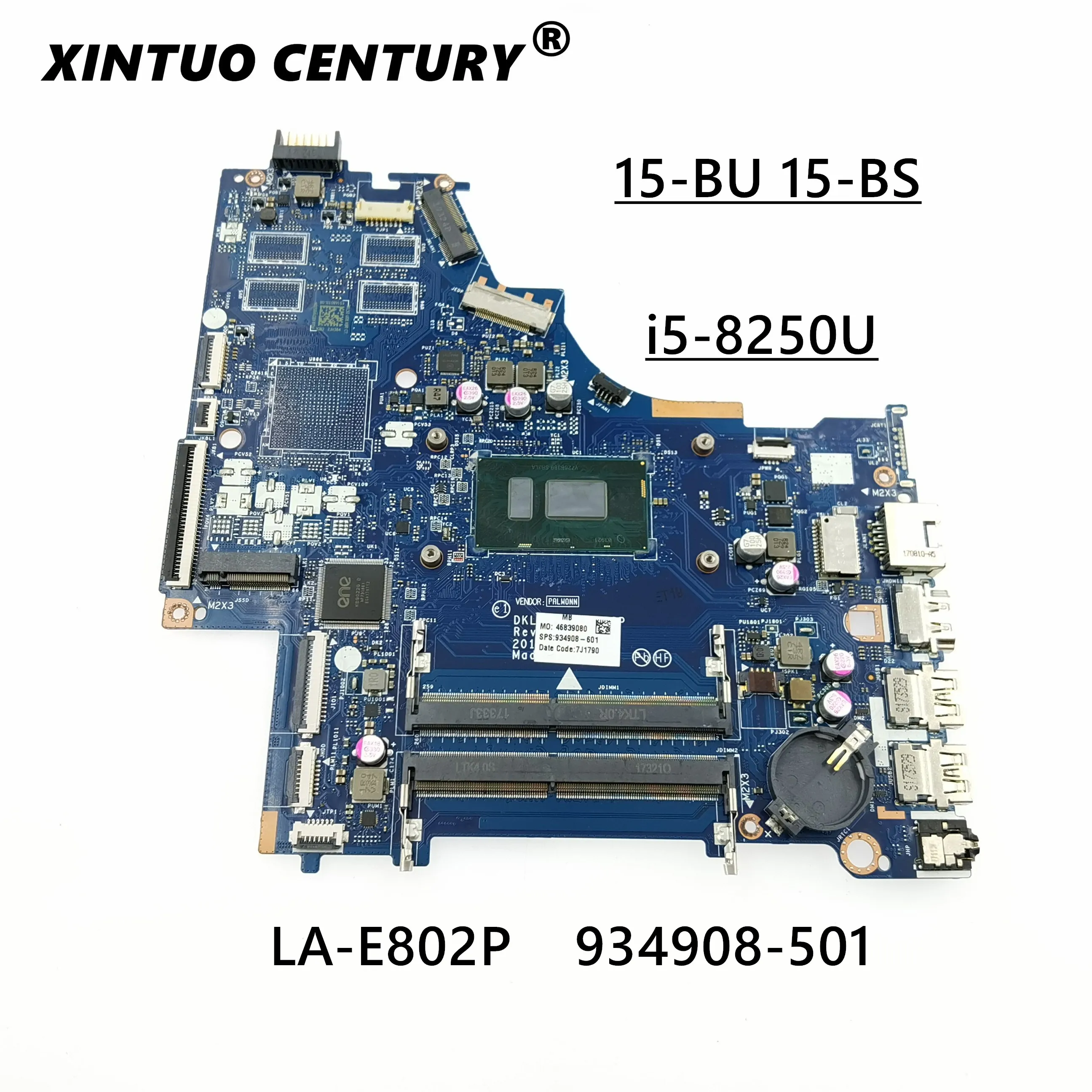 

934908-601 934908-501 934908-001 For HP 15-BS Laptop Motherboard LA-E802P with SR3LA i5-8250U CPU 100% Test Work