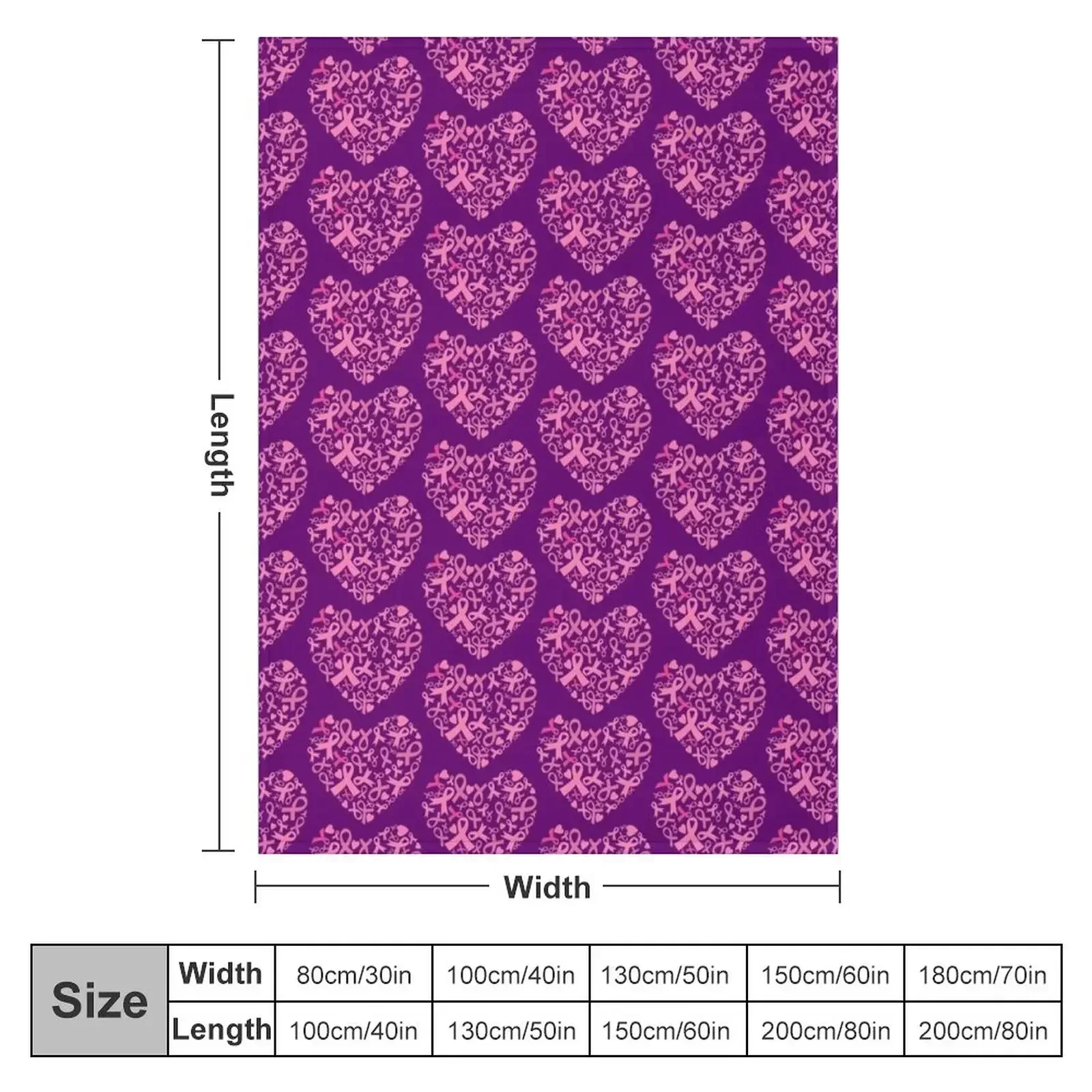 Breast cancer awareness heart with ribbons Throw Blanket heavy to sleep Sofa sofa bed Polar Decorative Beds Blankets