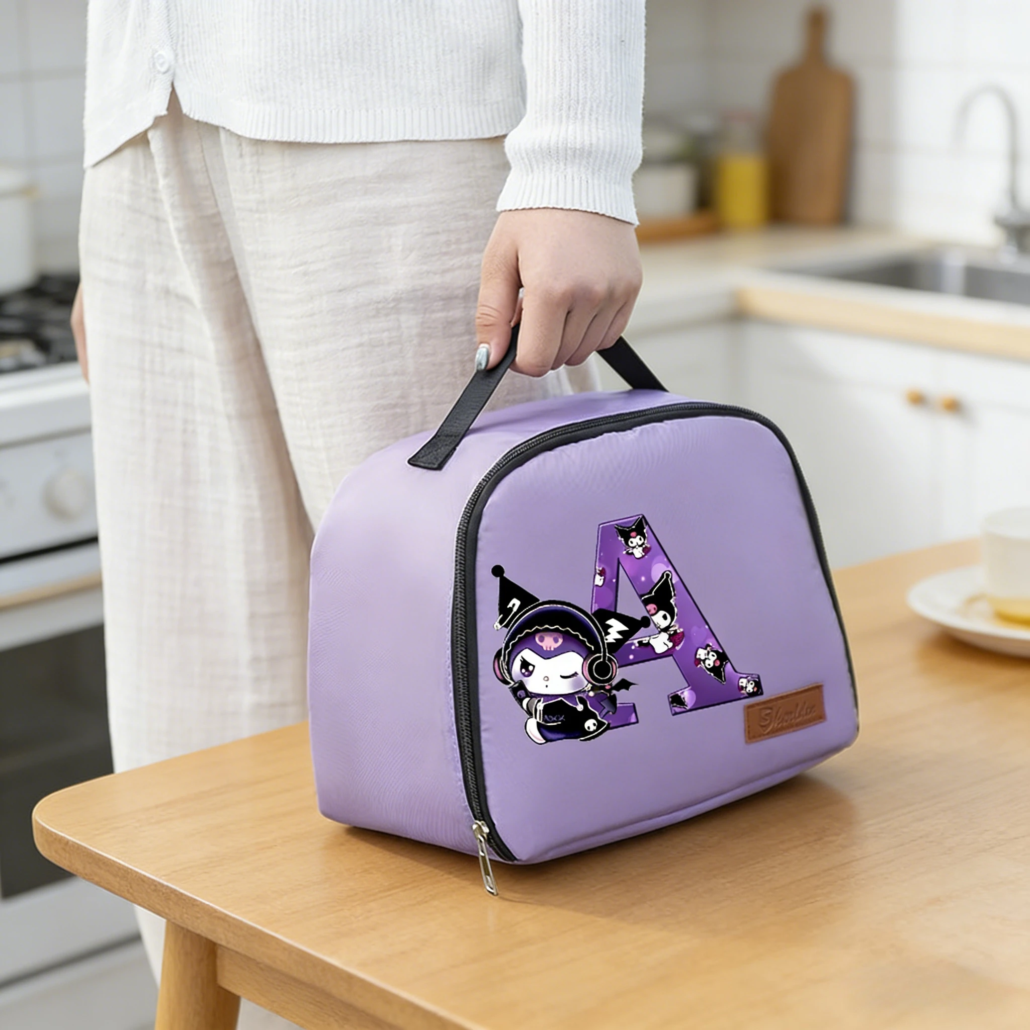 

Sanrio Kuromi Lunch Bag female Cute Kawaii Handheld Thermal Bag Cartoon Portable Lunch Bags Trendy woman School Lunch Bag Pack