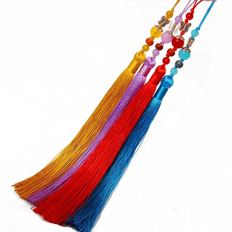 1PC Wentylator Tassel Silk Tassels Fringe with Hanging Rope Butterfly Fan Spike Ręcznie robione frędzle do majsterkowania Akcesoria rzemieślnicze