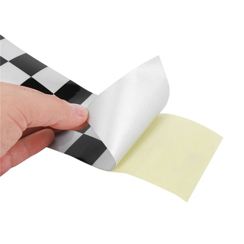 Ac29-5X 3 Inch Black/White Checkered Decal Tape Car Motorcycle Bike Tank Sticker