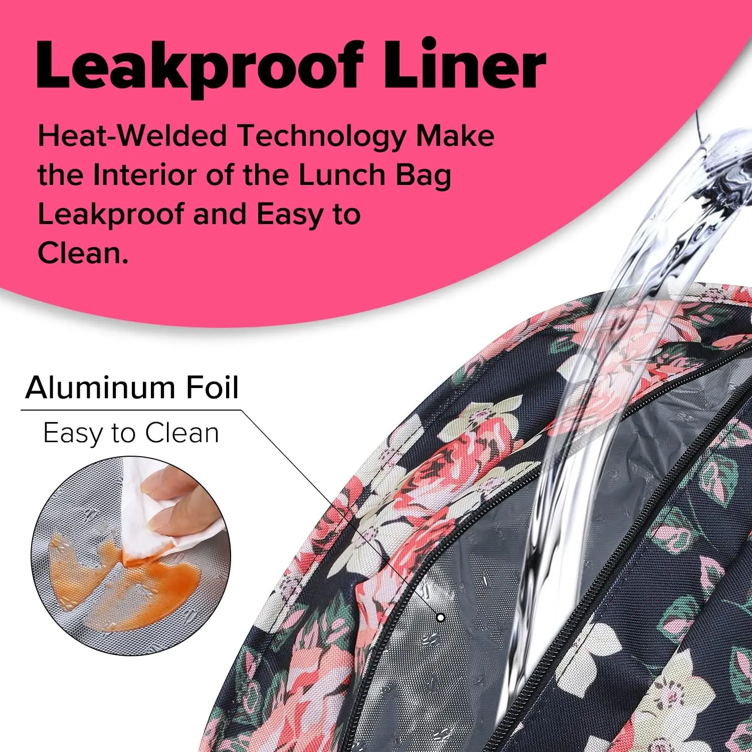 Lunch Bags for Women Insulated Thermal Lunch Tote Bag with Shoulder Strap Upgrade Large Lunch Box Container Drinks Holder for Ad 5