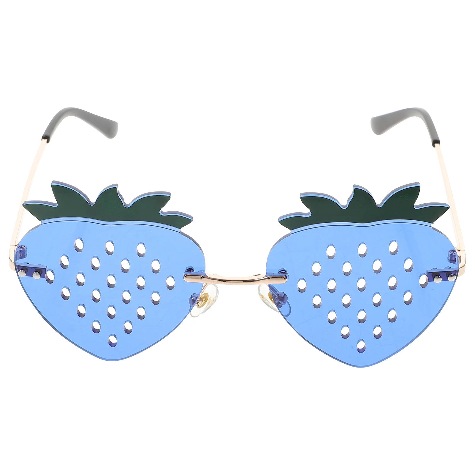 

1 Pair Strawberry Shape Rimless Sunglasses Trendy Funky Frameless Shades For Summer Travel Beach Party Photo Props Disco Eyewear