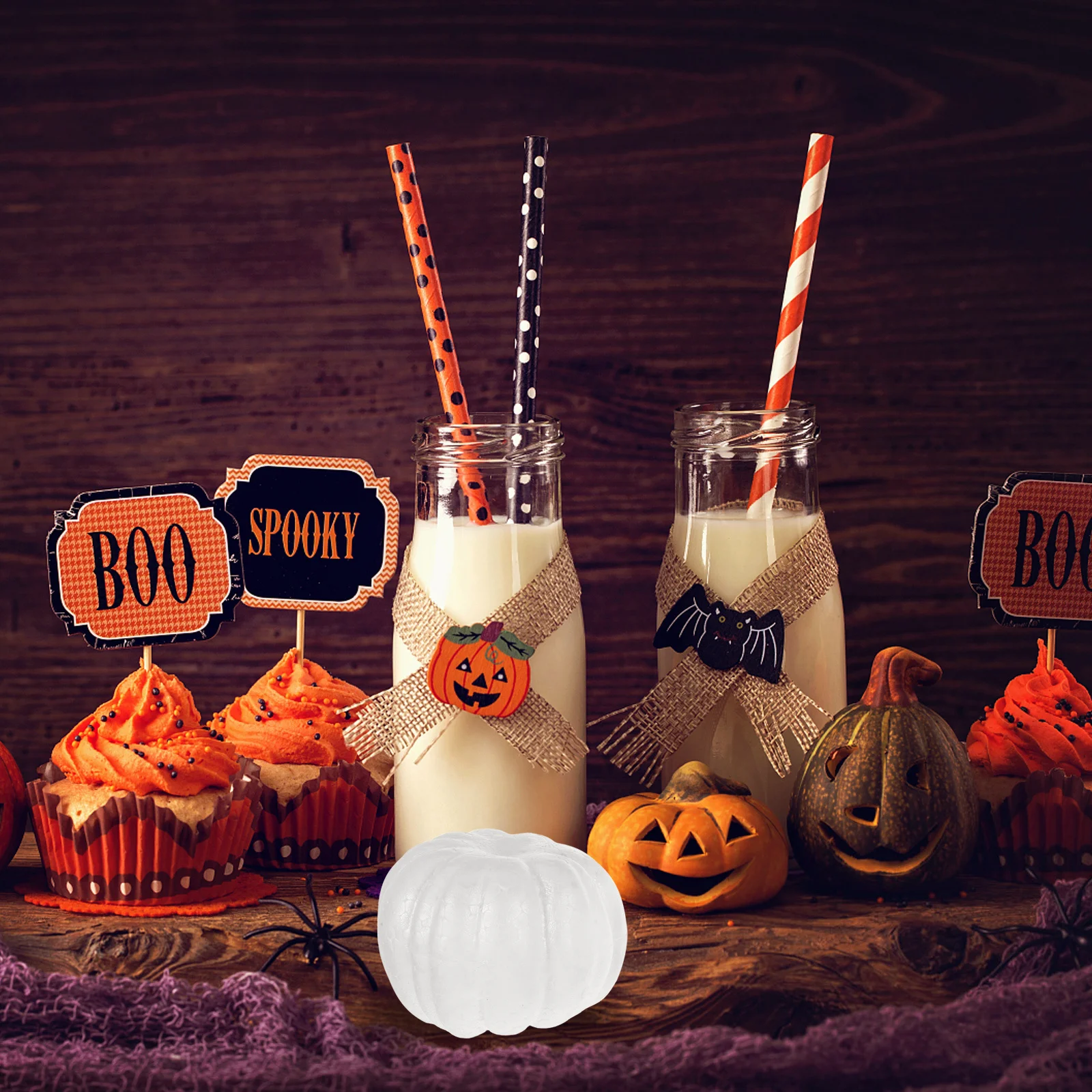 

15Pcs White Foam Halloween Pumpkins DIY Painting Decorations Kids Craft Projects Thanksgiving Fall Harvest Ornaments