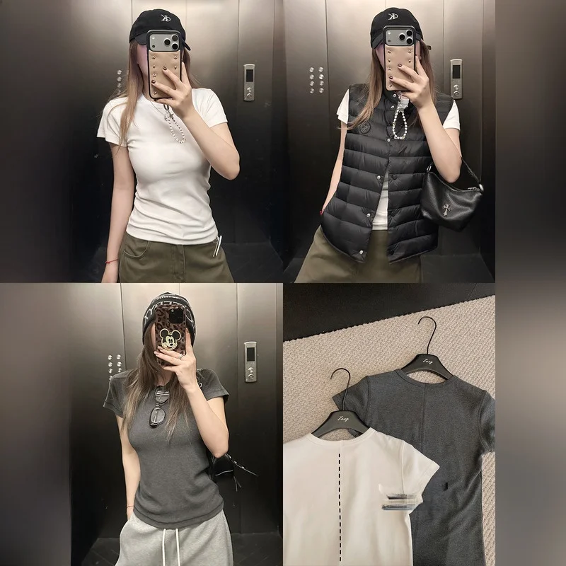 

Autumn Winter Slim Fit Fce ort Sve Women's T-irt Base Layer Top Casual Sle V-ne Cotton Blend T-irt