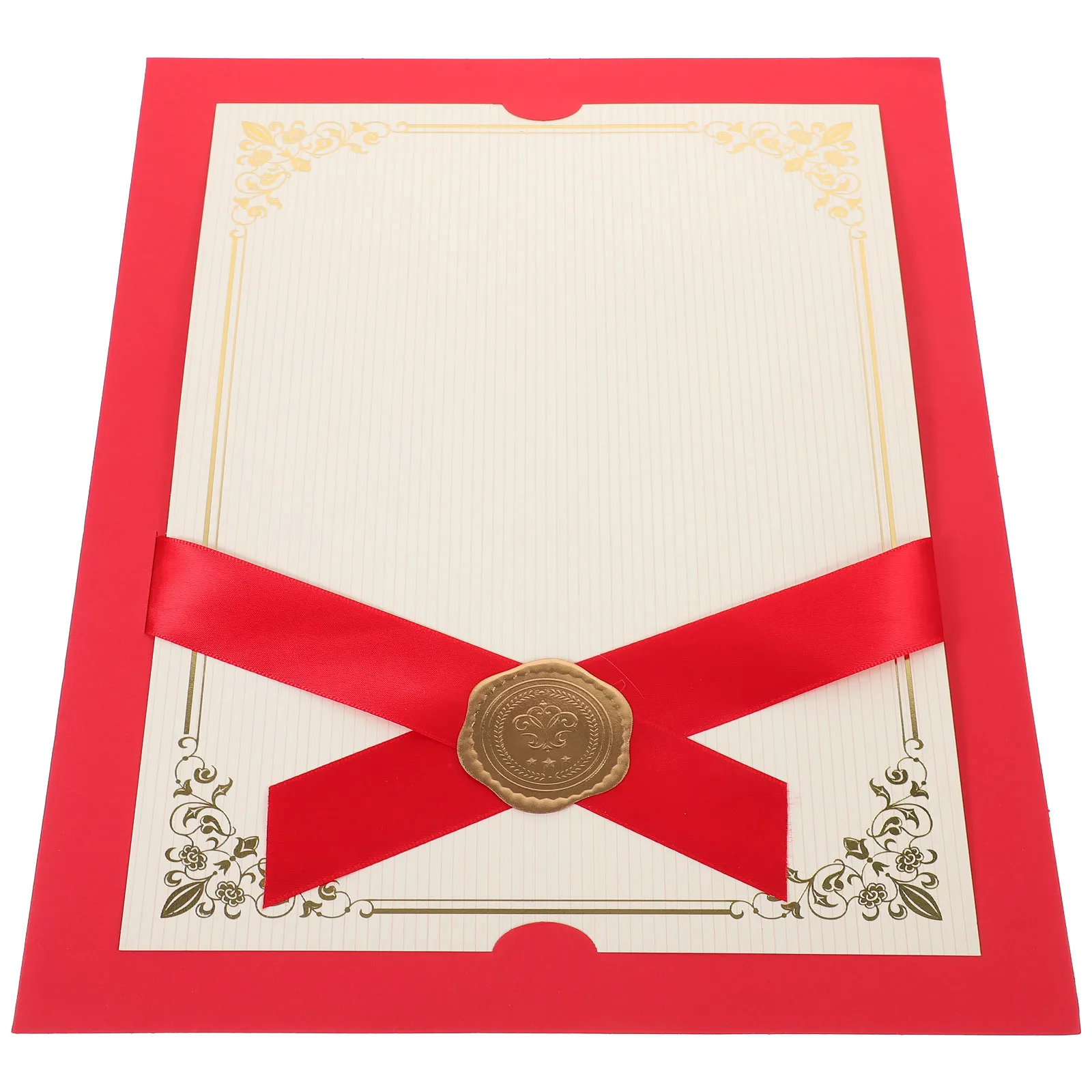 Elegant Stamping Pattern Certificate Cover Holder Award Holder Paper Document Diploma School Office Book