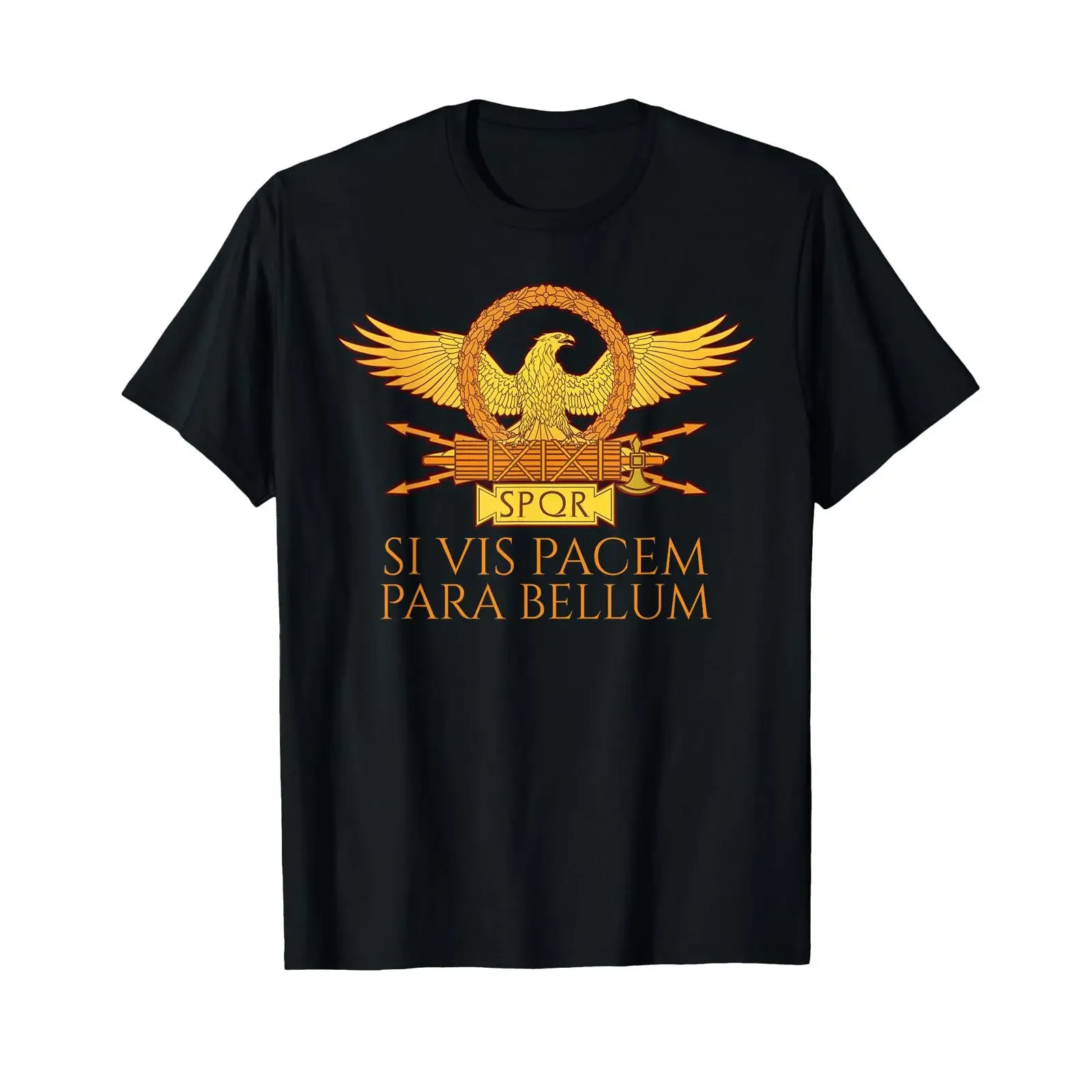 Latin Quote Si Vis Pacem Para Bellum Ancient Rom SPQR T Shirt black s vintage Washed Versatile streetwear designer clothes