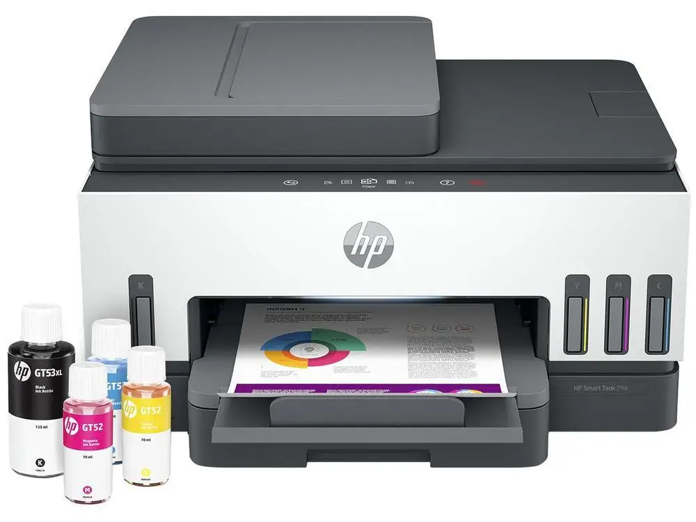 HP Smart Tank Multifunctional Printer 794 Wi-Fi Color Ink Tank Duplex USB - Bivolt