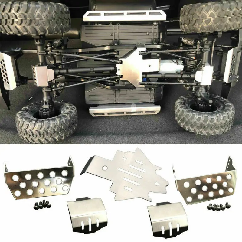 Chassi de aço inoxidável armadura eixo protetor skid placa substituição reparação parte para 1/10 traxxas TRX-4 corrida rc acessórios do carro
